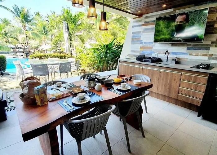 Flat Luxo Terreo Com Varanda Privativa No Nannai E Com Varanda Gourmet - Locarhouse